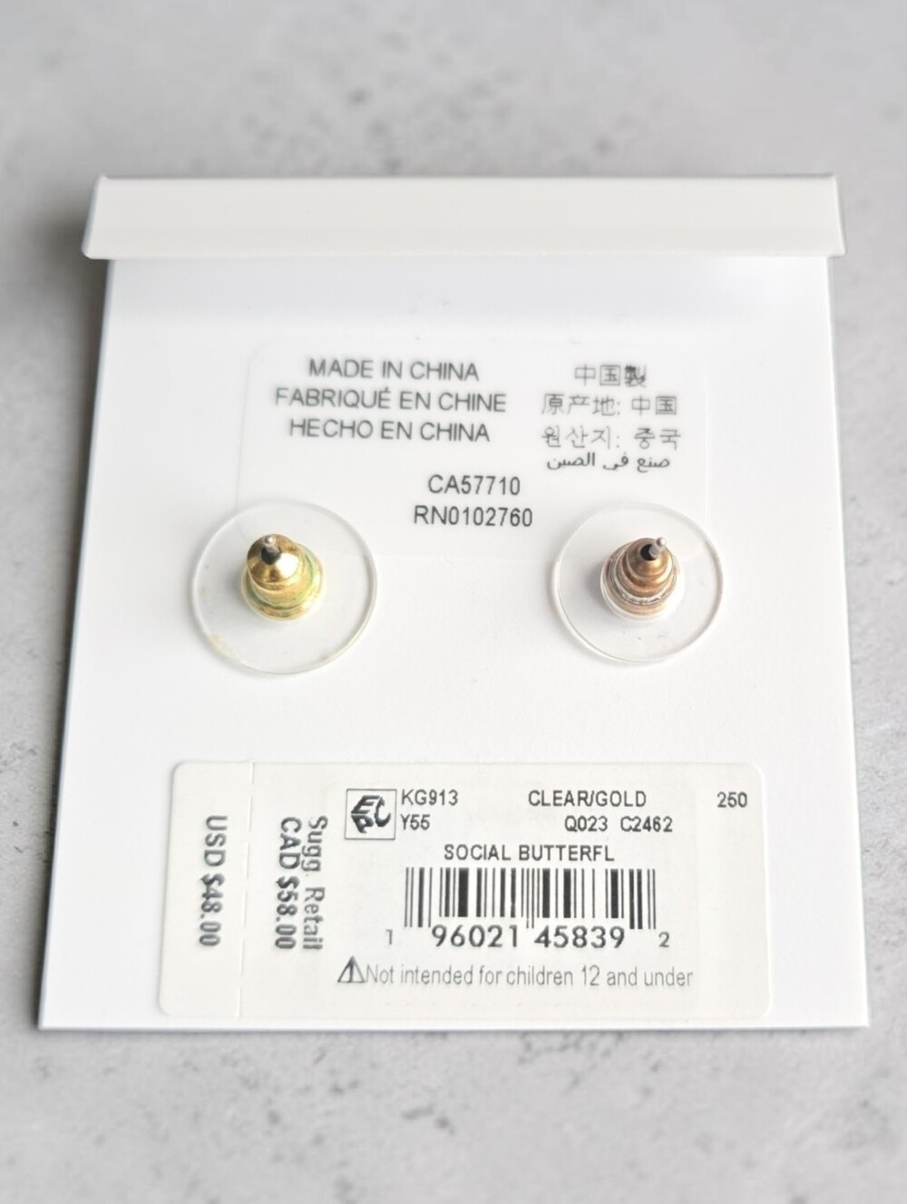 kate spade gold-tone Earring Pick Butterfly, Clear Stone Hoops Or Flowers - Picture 3 of 7
